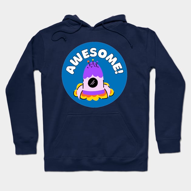 Space Rocketship Travel Hoodie by Haministic Harmony